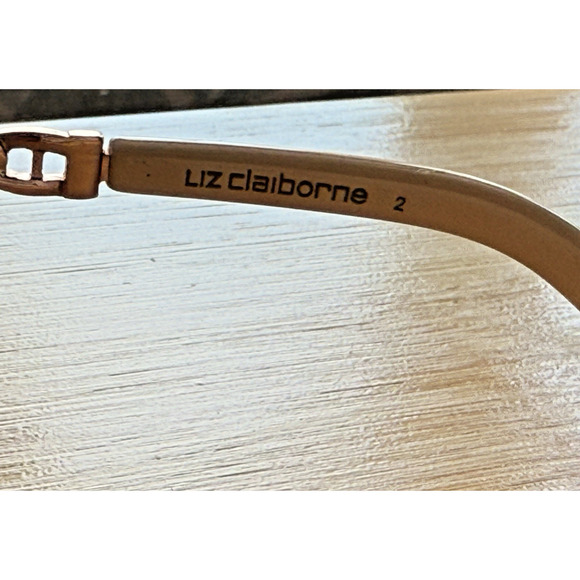 Liz Claiborne Aviator Sunglasses Rose Gold Chain Effect Summer Trendy Beach - Picture 11 of 12